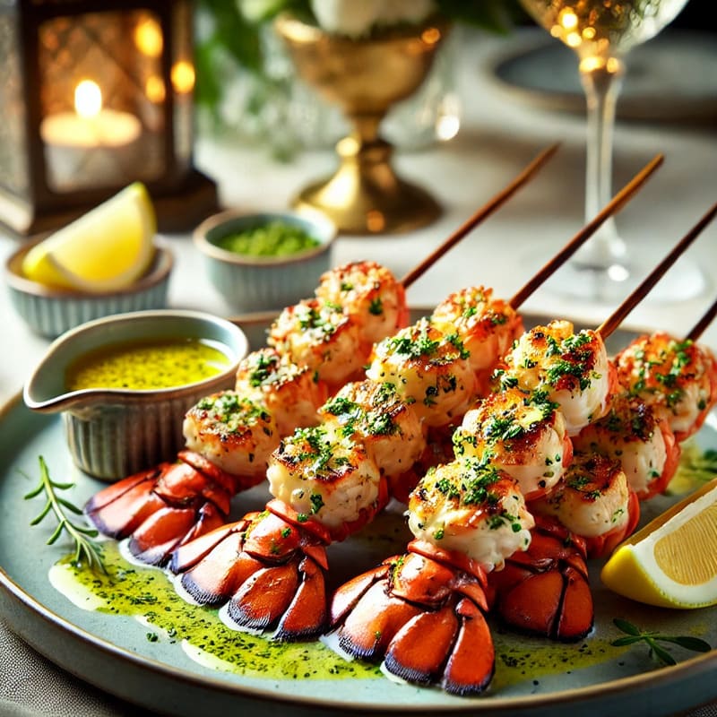 Grilled Lobster Tail Kebabs with Lemon Herb Butter A Gourmet Delight for Special Occasions